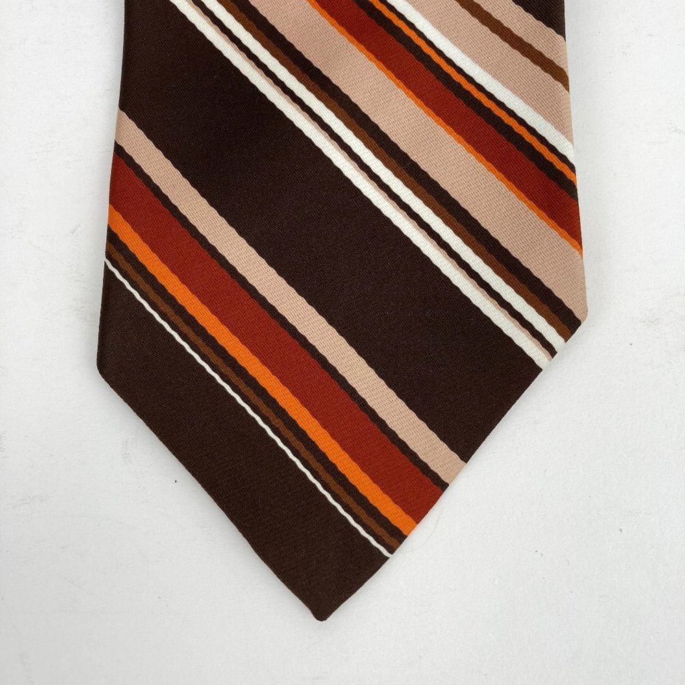 Pirelli Collection Brown Striped Neck Tie
